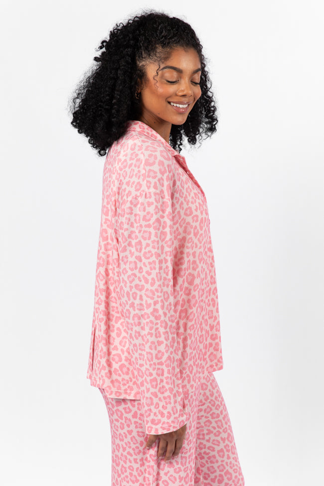 Sweet Dreams Pink Leopard Pajama Long Sleeve Top