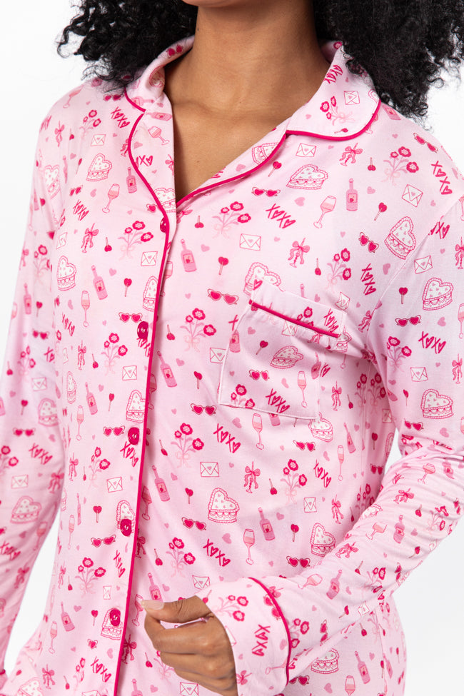 Sleep Tight Valentine's Day Icon Pajama Dress