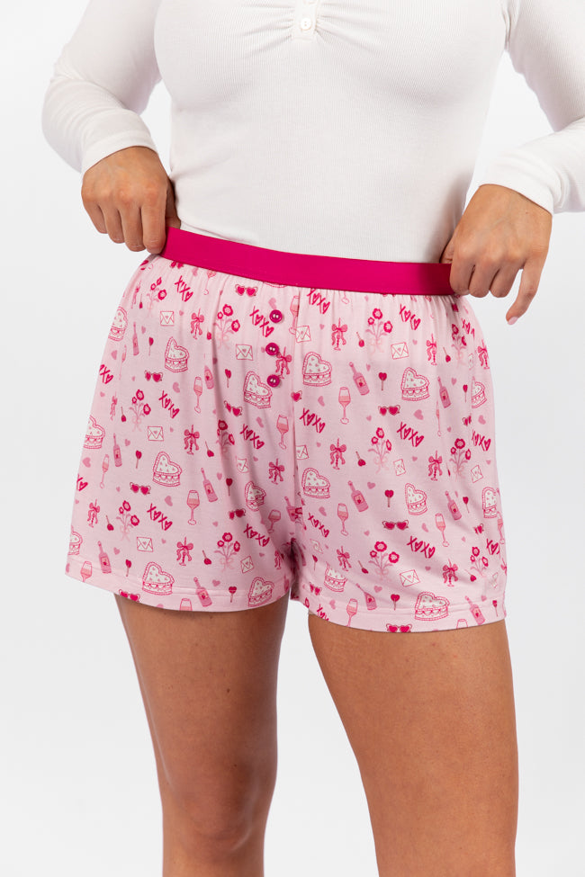 Subtle Hints Valentine's Day Icon Pajama Boxer Shorts