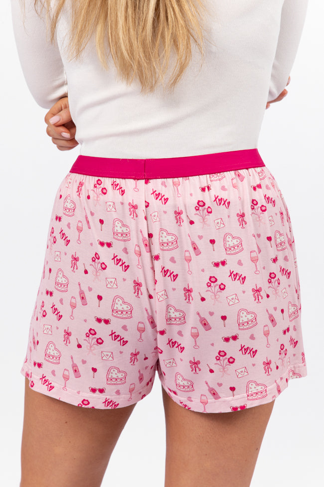 Subtle Hints Valentine's Day Icon Pajama Boxer Shorts