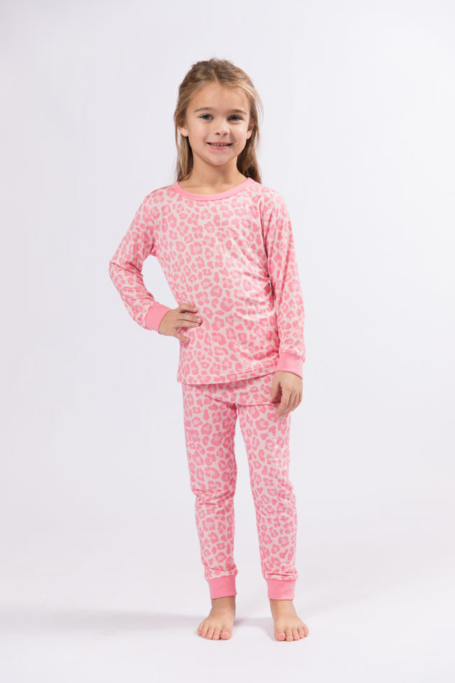 Kid's Sweet Dreams Pink Leopard Pajama Set