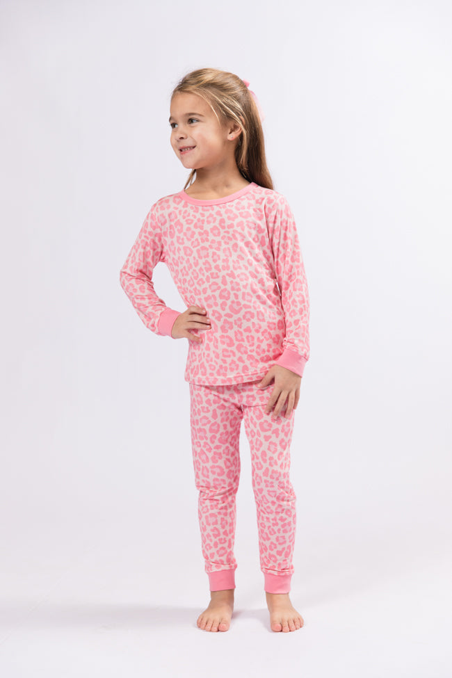 Kid's Sweet Dreams Pink Leopard Pajama Set