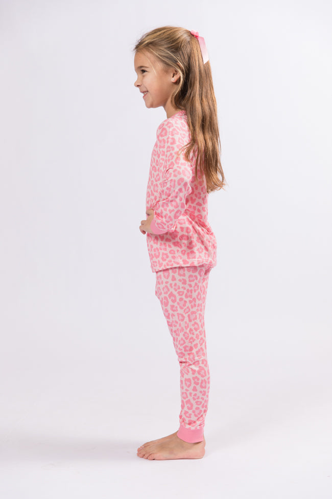 Kid's Sweet Dreams Pink Leopard Pajama Set