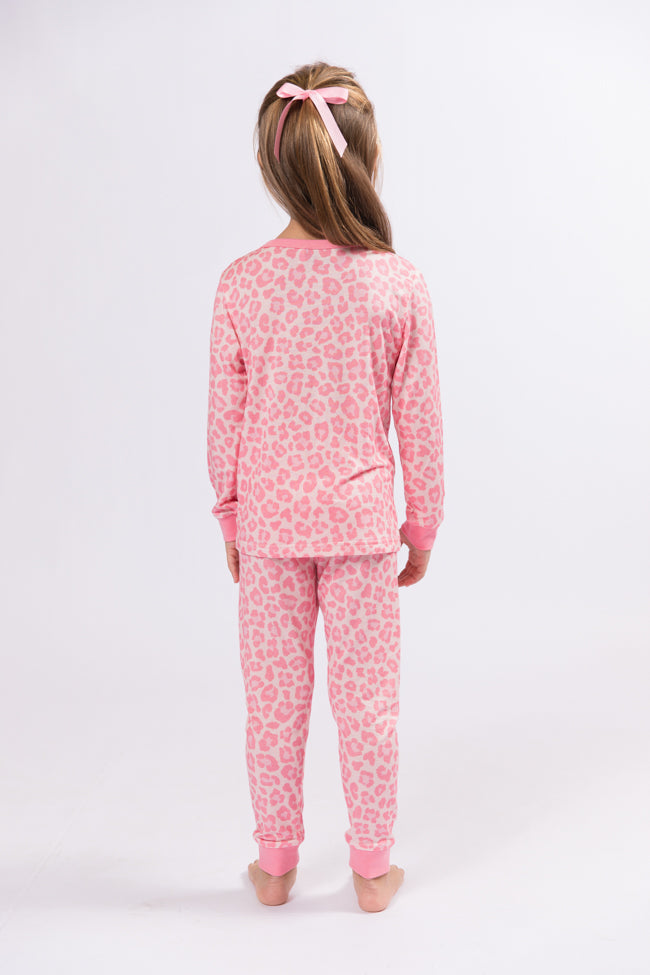 Kid's Sweet Dreams Pink Leopard Pajama Set