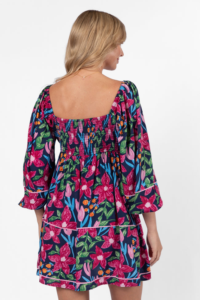 Good Karma Multi Floral Square Neck Dress