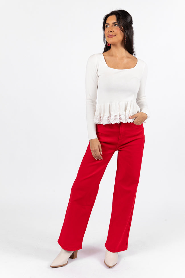 Marissa Red Relaxed Jeans