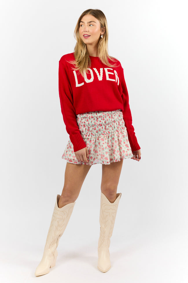 Lover Oversized Red Sweater