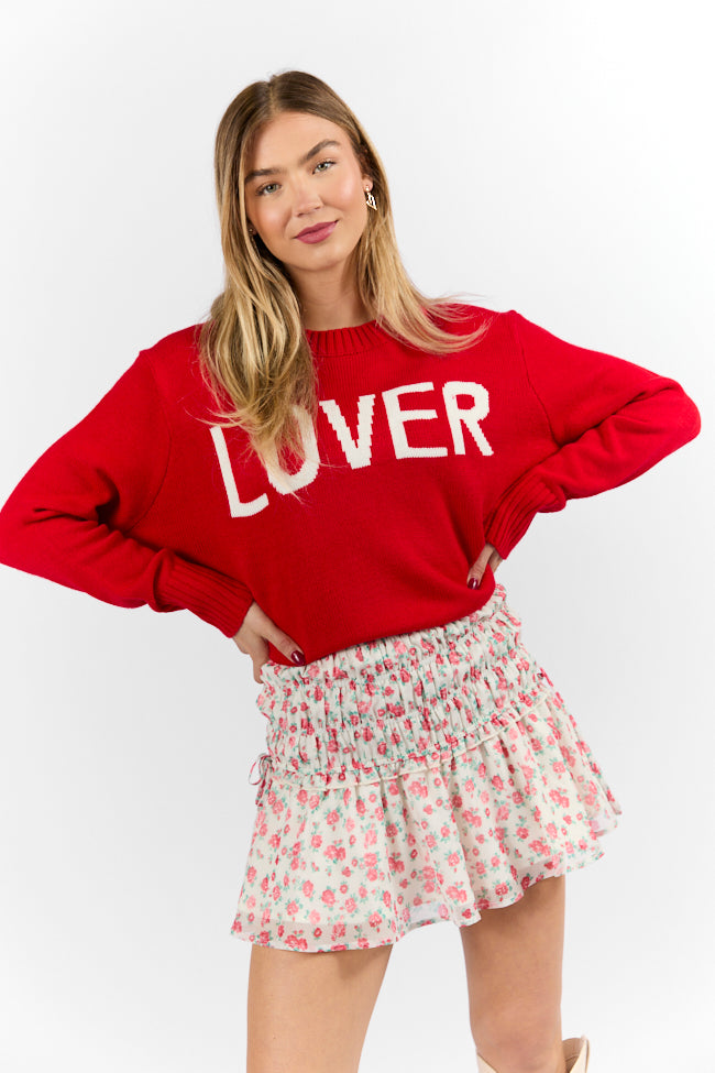 Lover Oversized Red Sweater