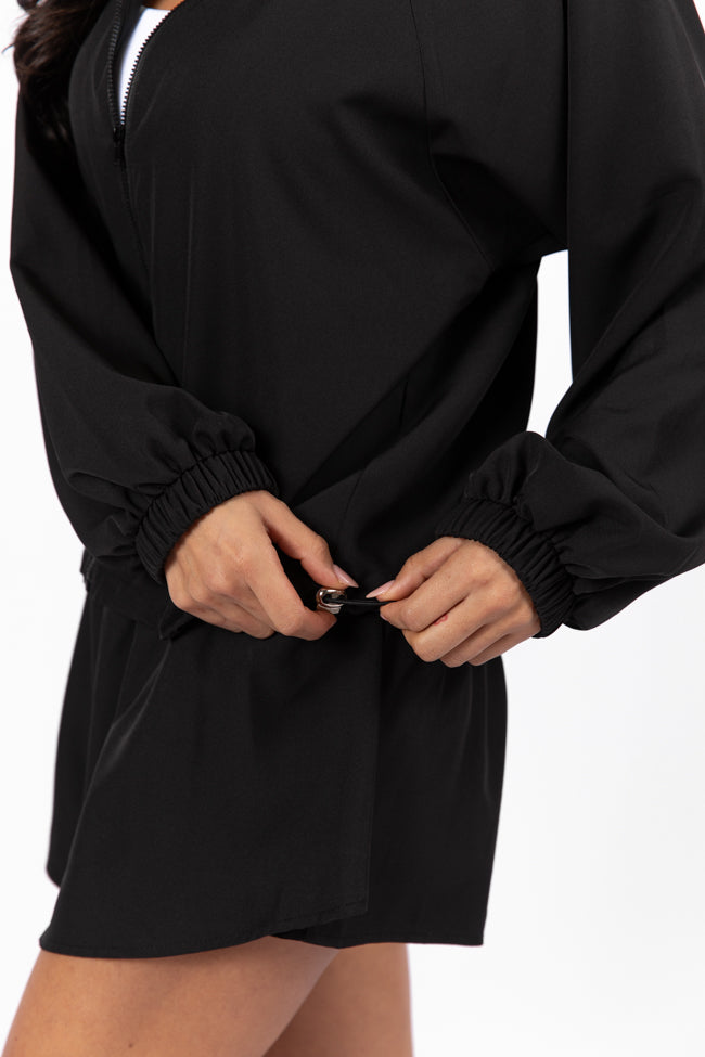 On The Daily Black Full-Zip Windbreaker