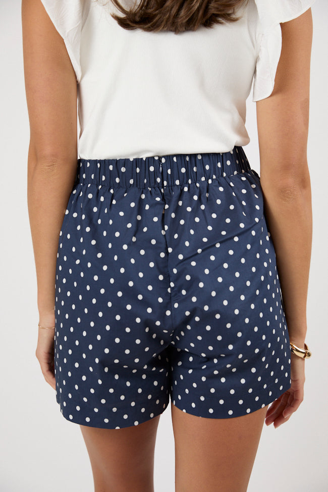 Enchanted Moments Navy Polka Dot Bow Shorts FINAL SALE