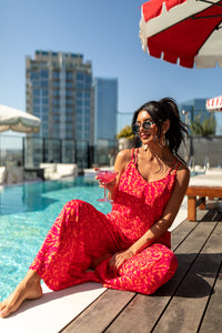 Barefoot Days Pink Wide Leg Jumpsuit Coverup