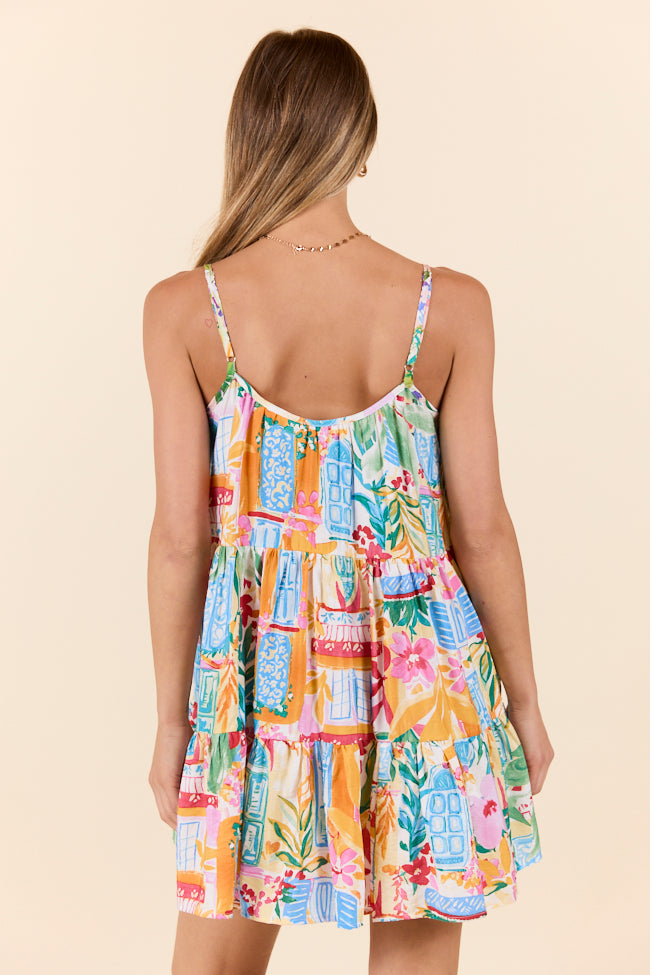 Sunset Tropics Tropical Print Mini Dress