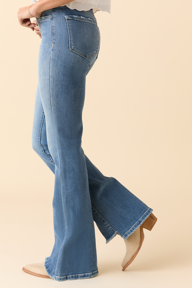 Sierra High Rise Slant Hem Flare Jeans