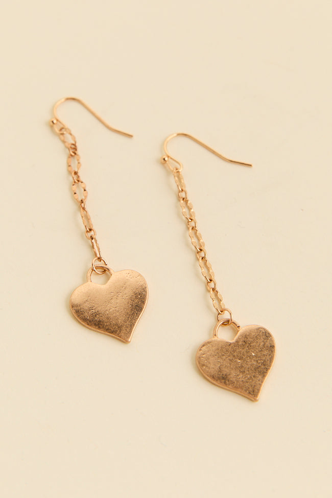 Ariella Gold Linear Heart Earrings