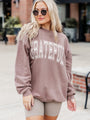 Grateful Block Mocha Oversized Graphic Sweatshirt