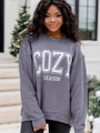 Cozy Season Charcoal Corded Graphic Sweatshirt