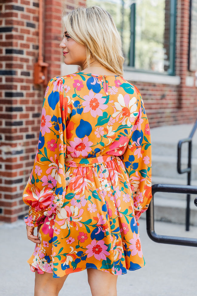 Yellow floral dress sales long sleeve