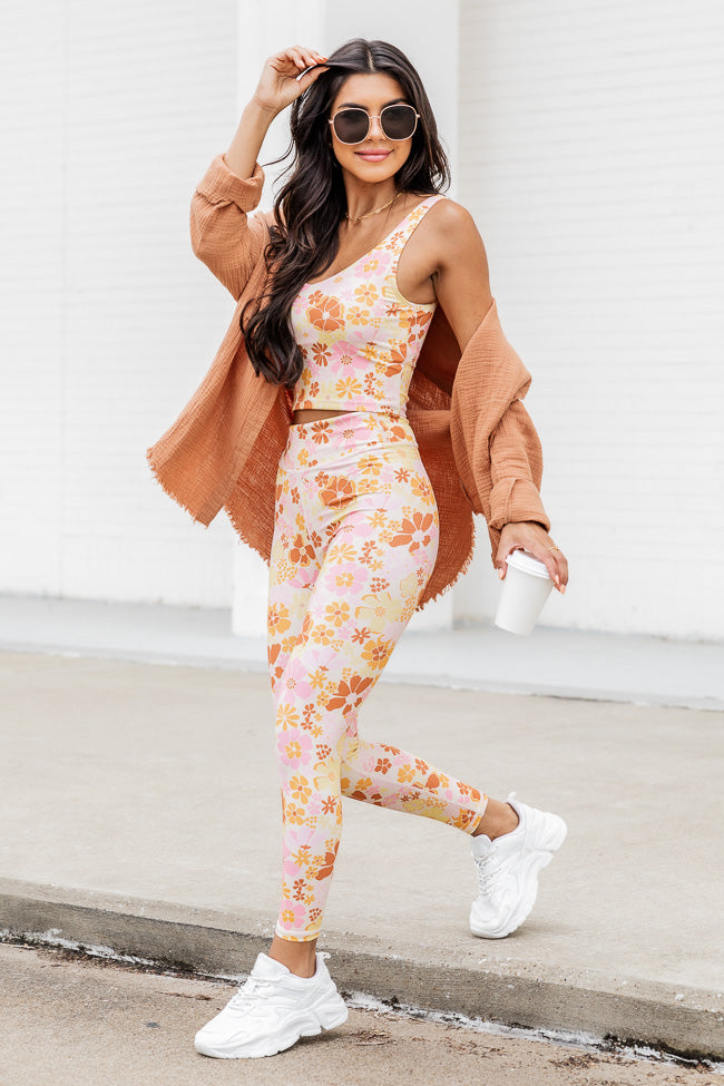 Doing This For Me Yellow Floral Legging FINAL SALE – Pink Lily
