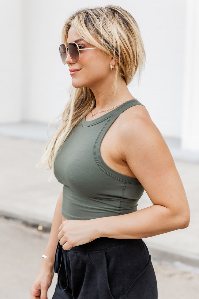 Rise Up Olive Active Tank FINAL SALE