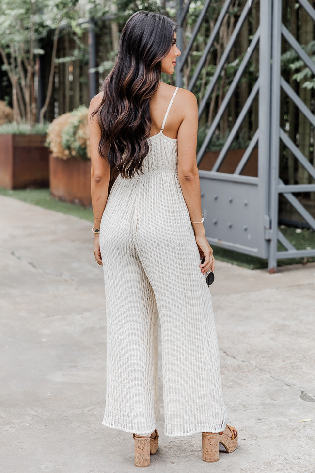 Born To Be Free Beige Crochet Jumpsuit FINAL SALE – Pink Lily