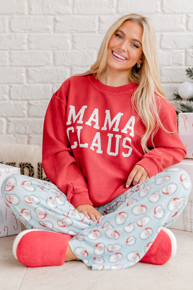 Mama Claus Red Corded Graphic Sweatshirt