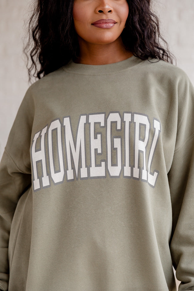 Homegirl Olive Oversized Graphic Sweatshirt DOORBUSTER