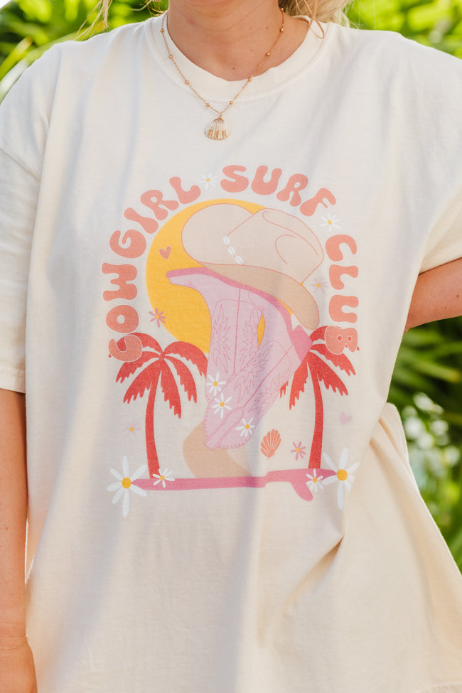 Cowgirl Surf Club Ivory Comfort Color Graphic Tee Krista Horton X Pink Lily