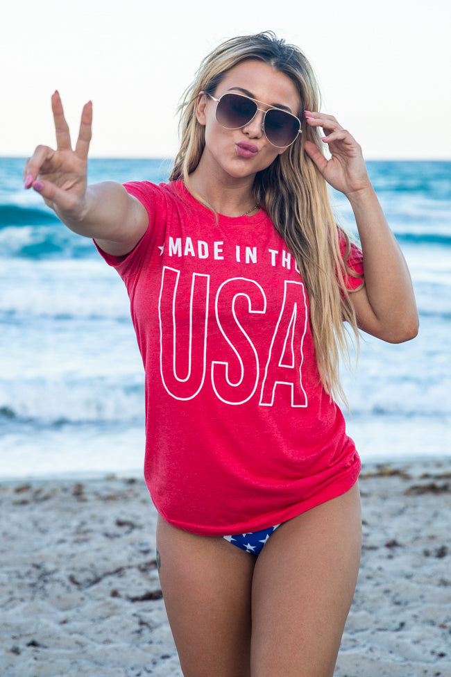Made In The USA Red Graphic Tee