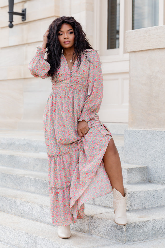 Tiered floral maxi dress Clearance
