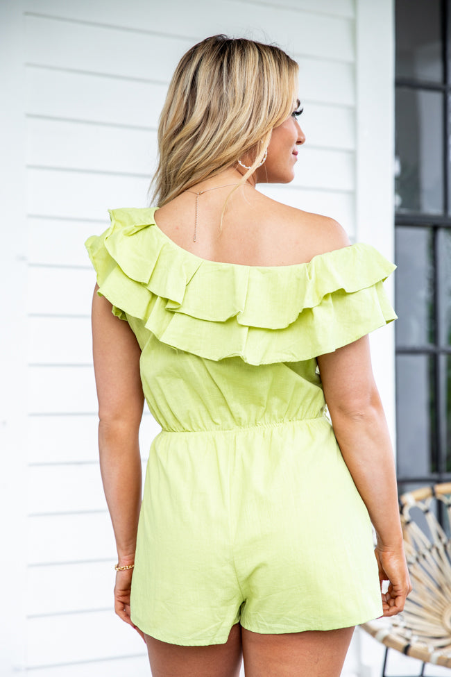 Happy Thoughts Lime Ruffle Romper FINAL SALE