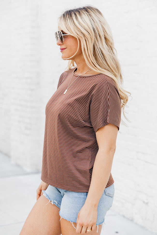 As You Are Brown Striped Tee FINAL SALE