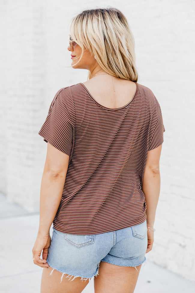 As You Are Brown Striped Tee