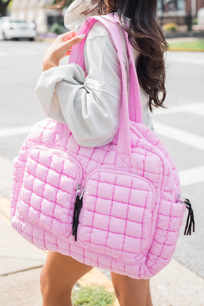 Quilted Light Pink Weekender