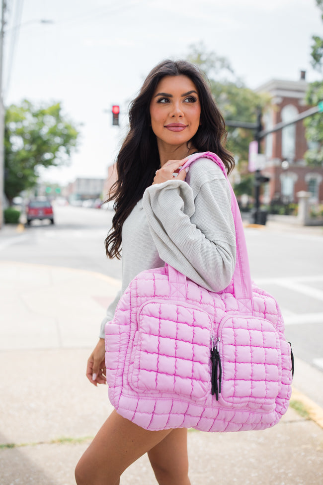 Quilted Light Pink Weekender