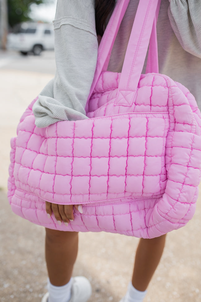 Quilted Light Pink Weekender