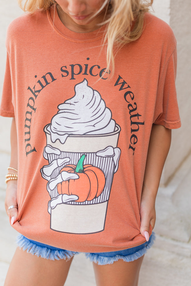 Pumpkin Spice Weather Rust Comfort Colors Graphic Tee