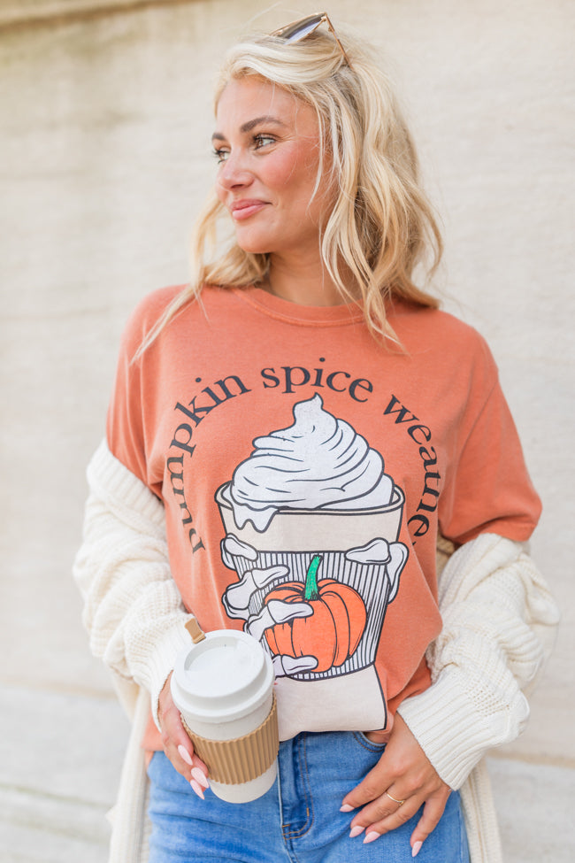 Pumpkin Spice Weather Rust Comfort Colors Graphic Tee