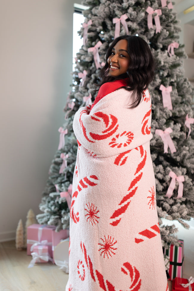 Make Me Believe Candy Canes Blanket DOORBUSTER