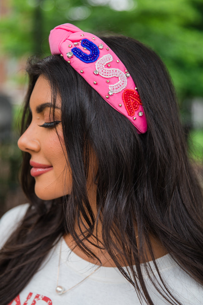 Pink USA Headband FINAL SALE