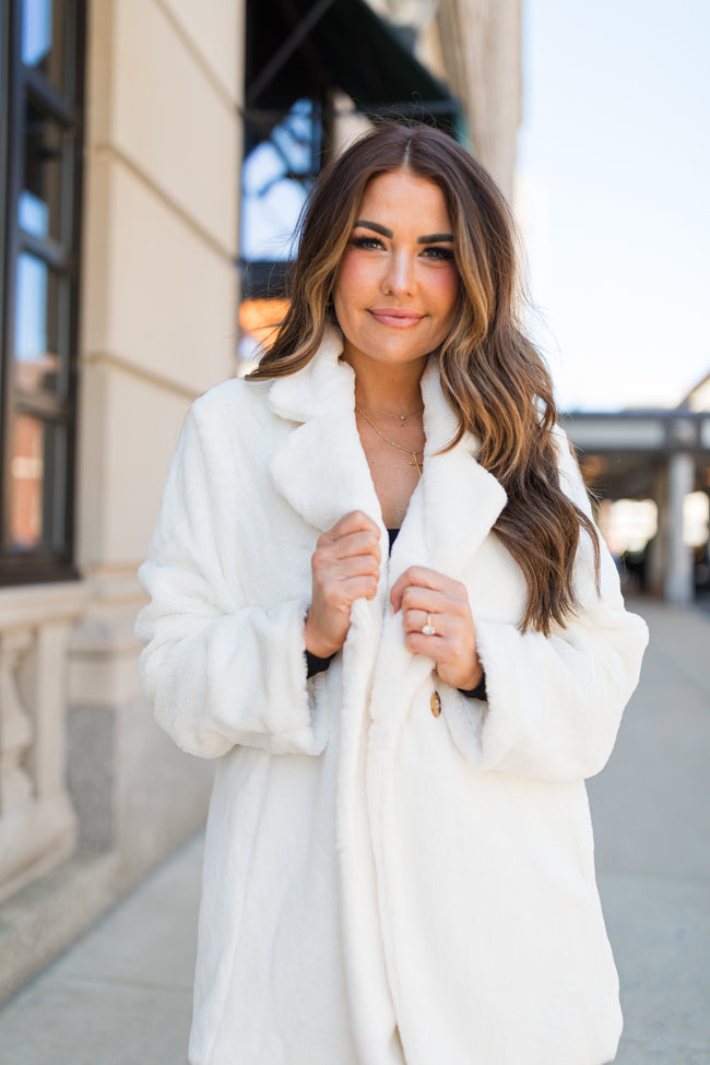 Wilmington Winters Ivory Fur Coat Amber Massey X Pink Lily