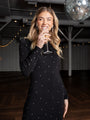 The Art Of Happiness Black Embellished Detail Knit Maxi Dress