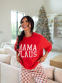 Mama Claus Red Oversized Graphic Sweatshirt