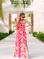 Soak In The Sun Tropical Print Maxi Dress Tori X Pink Lily