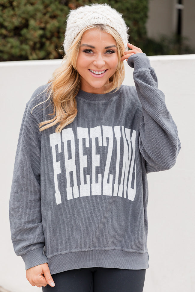 Freezing Charcoal Corded Graphic Sweatshirt