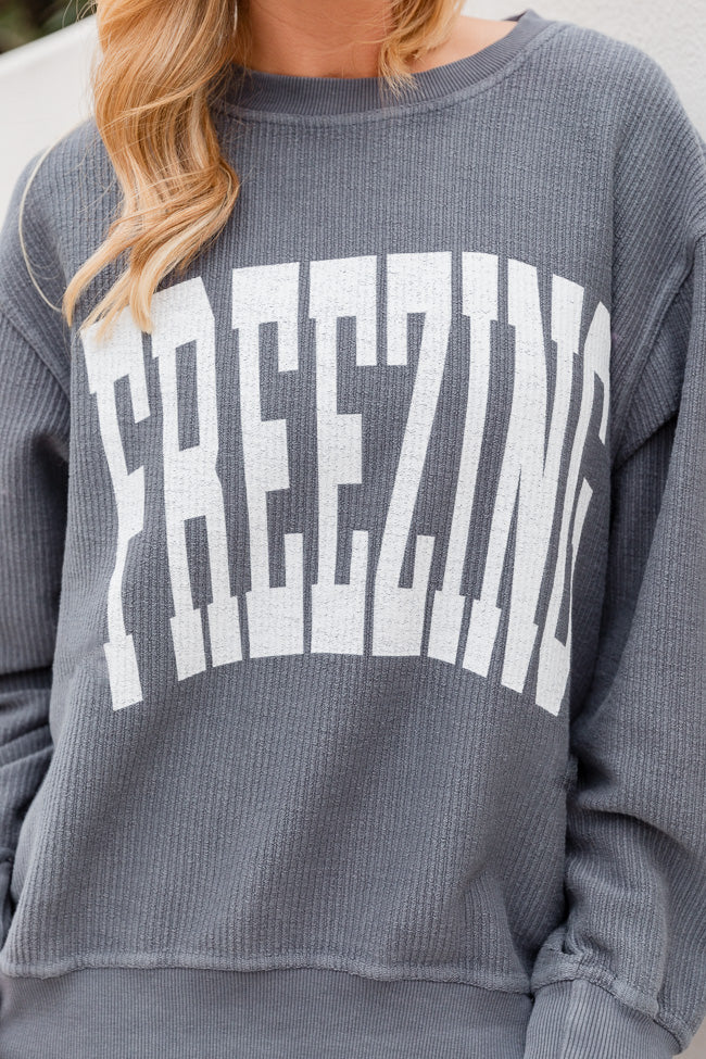 Freezing Charcoal Corded Graphic Sweatshirt