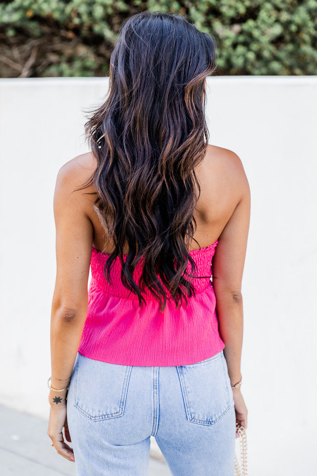 All For Me Fuchsia Strapless Tank FINAL SALE