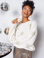 Pop The Bubbly Glitter Wine Glass Embroidered Cream Sweater - Coming Soon