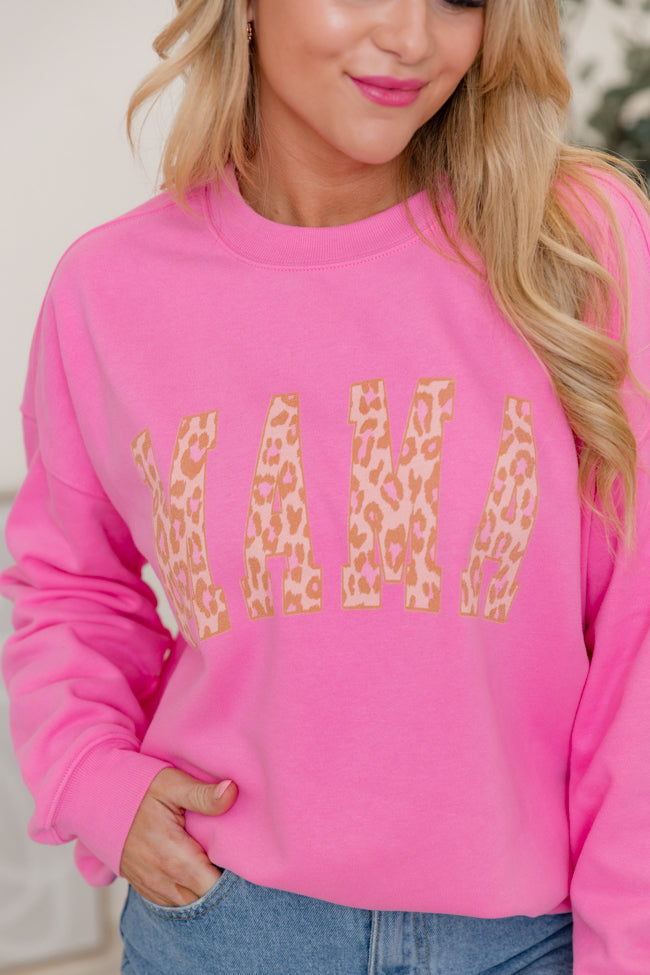 Leopard print mama sweatshirt hotsell