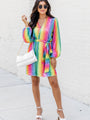 Light Up My World Rainbow Striped Sequin Mini Dress FINAL SALE