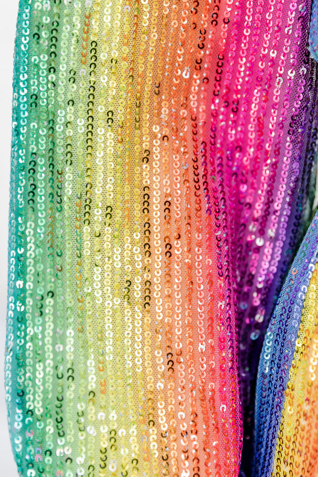 Light Up My World Rainbow Striped Sequin Mini Dress FINAL SALE – Pink Lily